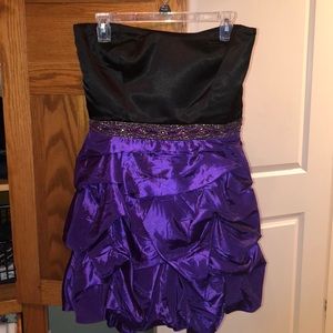 Black and purple homecoming dress